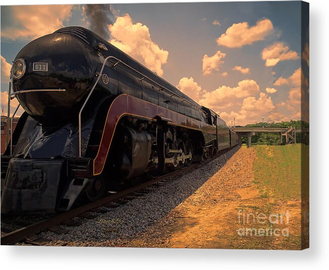 Photoshop Acrylic Print featuring the photograph Norfolk and Western Engine Number 611 by Melissa Messick