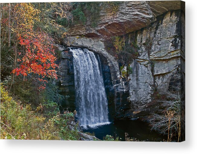 Nature Acrylic Print featuring the photograph North Carolina Waterfall by Michael Whitaker