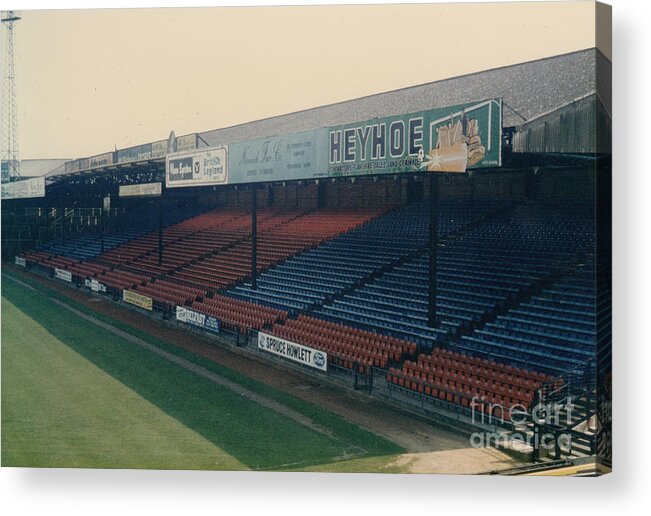  Acrylic Print featuring the photograph Norwich City - Carrow Road - South Stand 2 - 1970s by Legendary Football Grounds