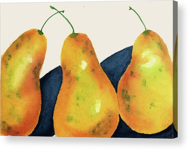 Fruits Acrylic Print featuring the painting Not a Pair II by Joan Zepf