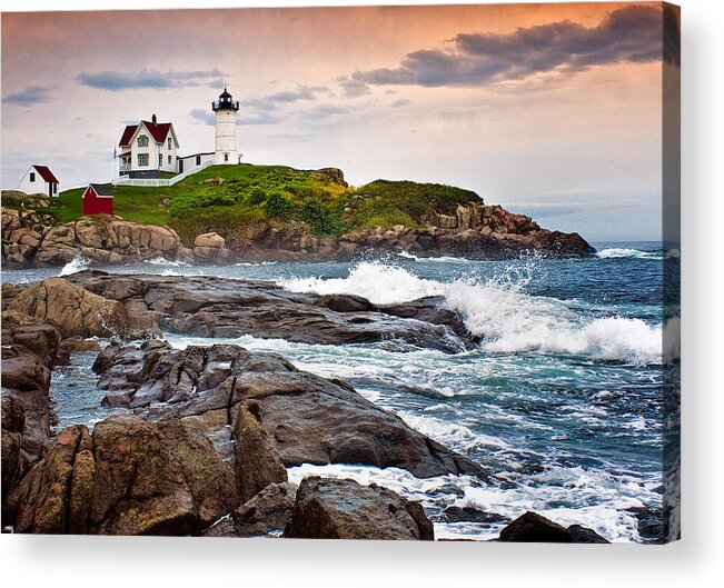 Lighthouses Acrylic Print featuring the photograph Nubble Light by Fred LeBlanc