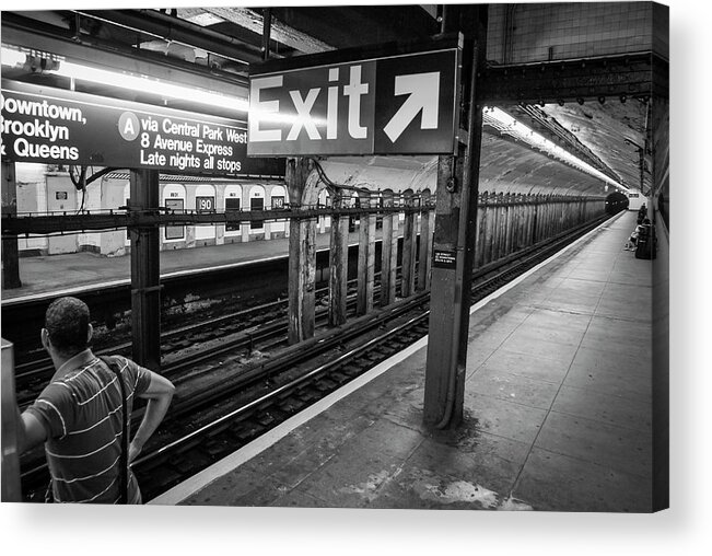 New Acrylic Print featuring the photograph NYC Subway at Night by Ranjay Mitra