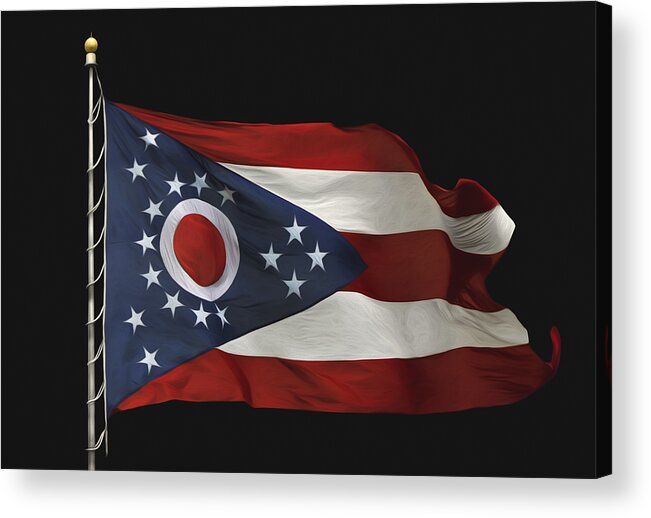 Ohio Acrylic Print featuring the photograph Ohio State Flag by Steven Michael