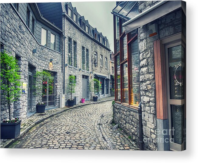 Sky Acrylic Print featuring the photograph old Belgium town Durbuy by Ariadna De Raadt