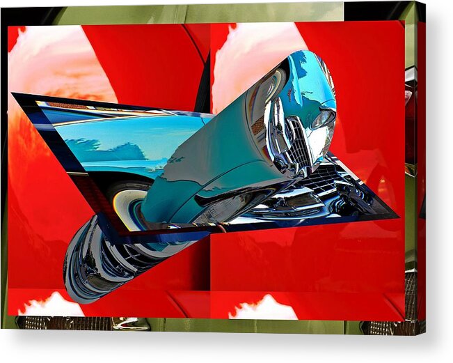 Cars Acrylic Print featuring the digital art Old car grille as art by Karl Rose