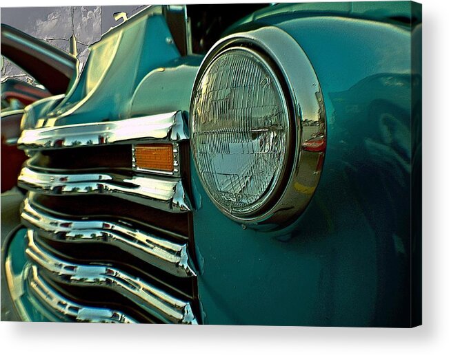 Cars Acrylic Print featuring the photograph Old car grille bump map by Karl Rose