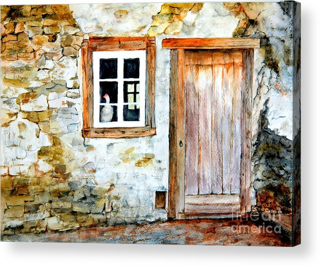 Old Farm House Acrylic Print featuring the painting Old Farm House by Sher Nasser