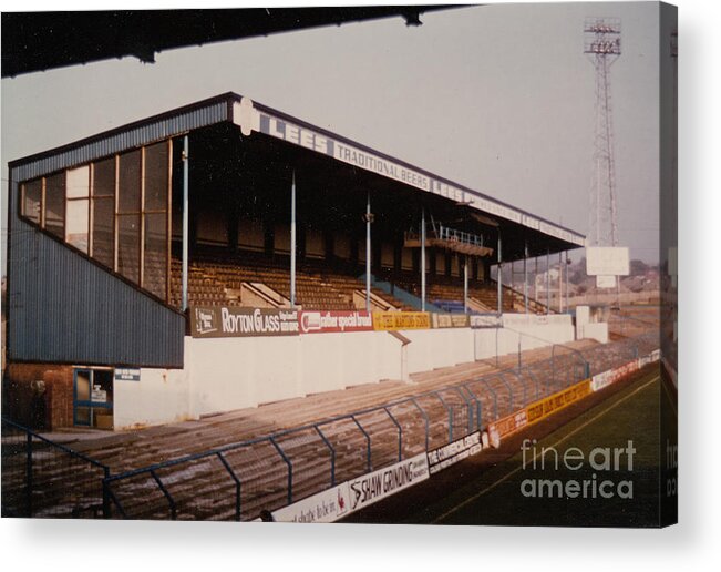  Acrylic Print featuring the photograph Oldham Athletic - Boundary Park - North Stand 2 - 1970s by Legendary Football Grounds
