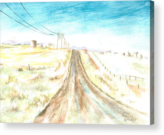 Road Acrylic Print featuring the painting Country Road by Andrew Gillette