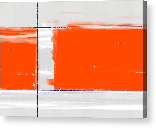 Abstract Acrylic Print featuring the painting Orange Rectangle by Naxart Studio