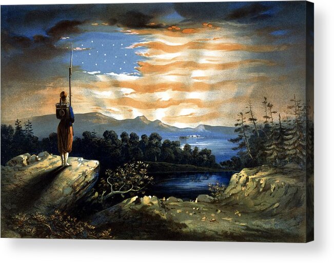 Civil War Acrylic Print featuring the painting Our Heaven Born Banner by War Is Hell Store