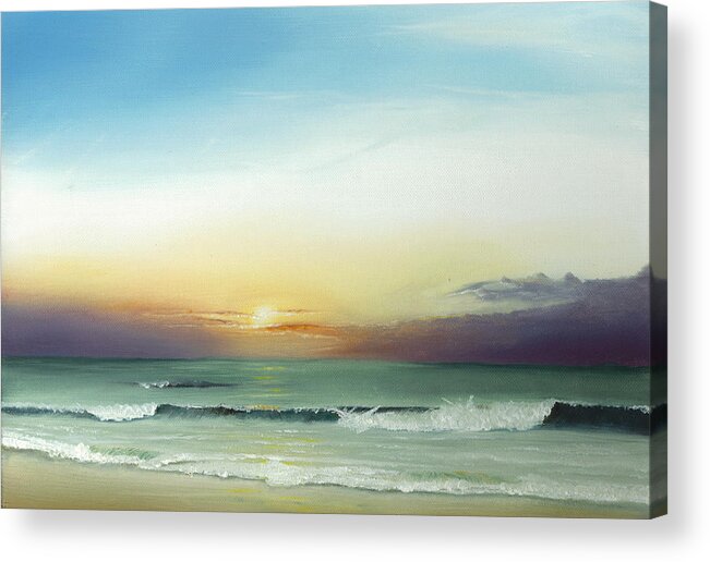 Sunrise Acrylic Print featuring the painting East Coast Sunrise by Albert Puskaric