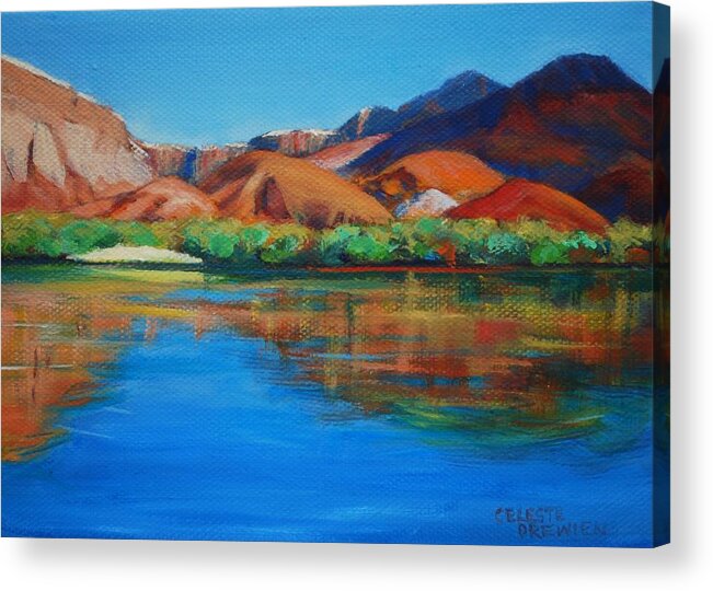 Colorado River Acrylic Print featuring the painting Marble Canyon Painted by Celeste Drewien