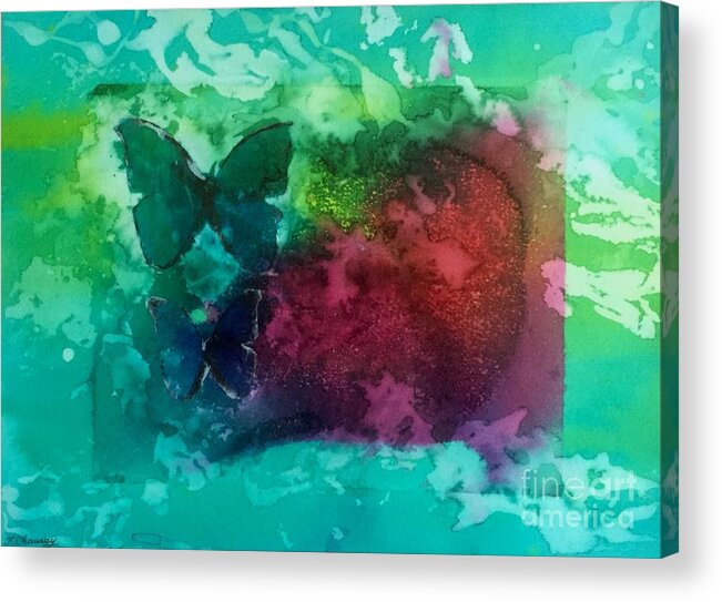 Papillon Acrylic Print featuring the painting Papillons Marins by Francoise Chauray