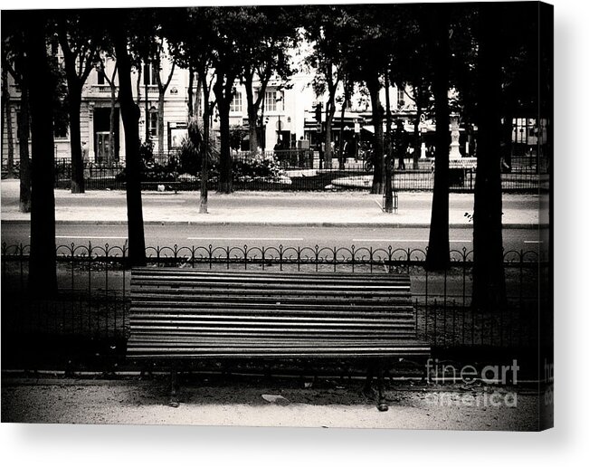 Paris Acrylic Print featuring the photograph Paris Bench by RicharD Murphy