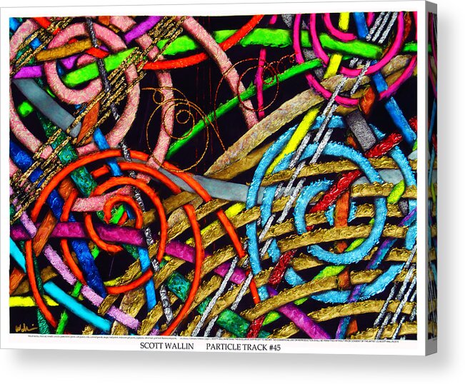 Abstract Acrylic Print featuring the painting Particle Track Forty-five by Scott Wallin