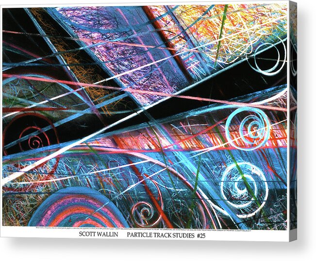 A Bright Acrylic Print featuring the painting Particle Track Study Twenty-five by Scott Wallin