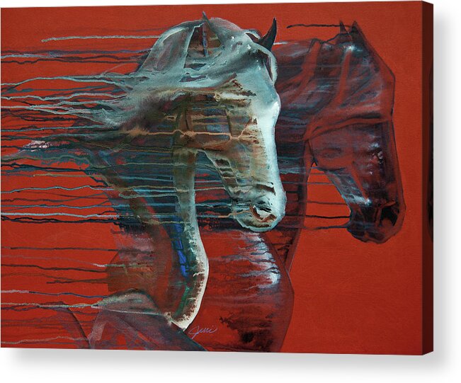 Horse Acrylic Print featuring the painting Peace And Justice by Jani Freimann