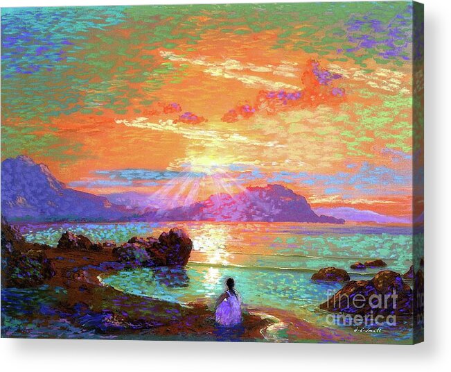 Meditation Acrylic Print featuring the painting Peace be Still Meditation by Jane Small