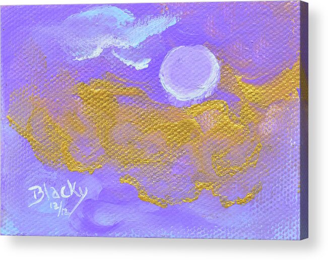 Moon Acrylic Print featuring the painting Periwinkle Moon by Donna Blackhall