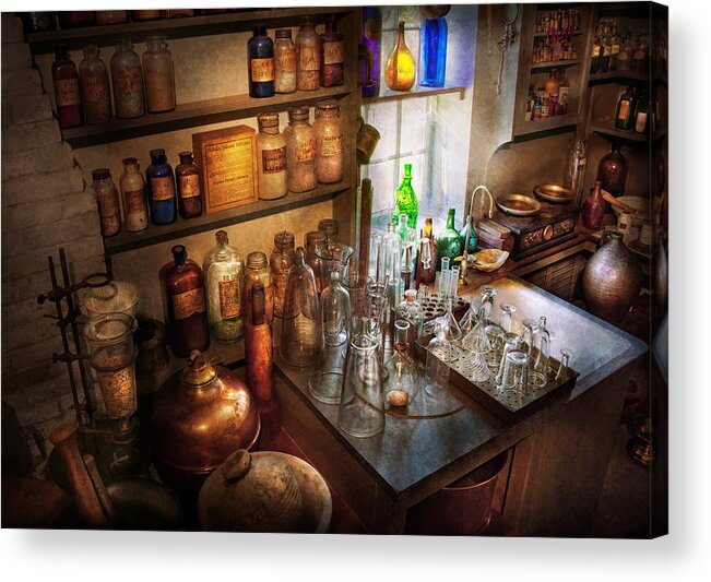 Hdr Acrylic Print featuring the photograph Pharmacist - A little bit of Witch Craft by Mike Savad