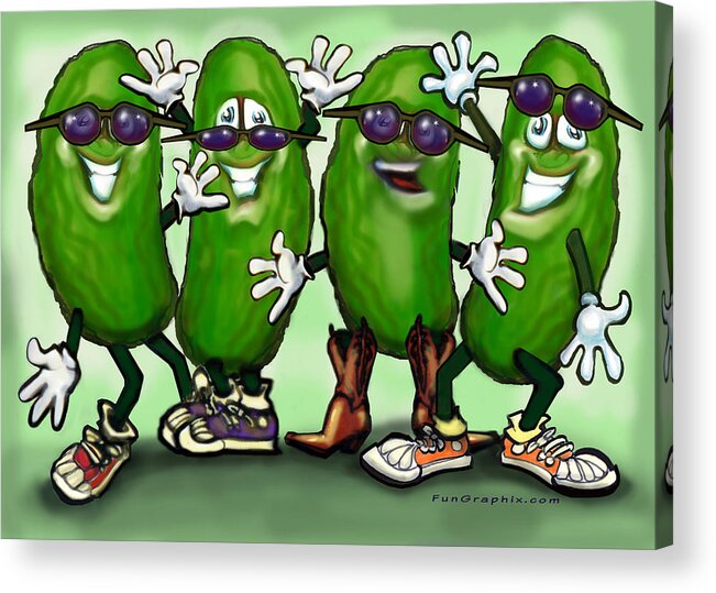 Pickle Acrylic Print featuring the digital art Pickle Party by Kevin Middleton