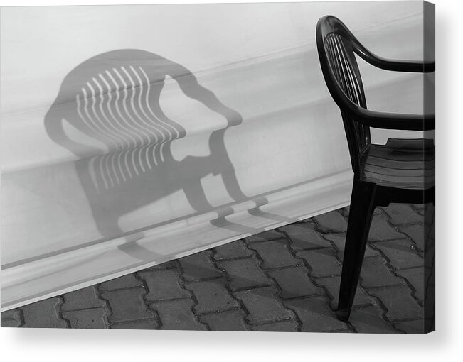 Chair Shadow Acrylic Print featuring the photograph Plastic Chair Shadow 2 by Prakash Ghai