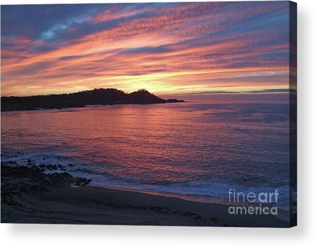 Nature Acrylic Print featuring the photograph Point Lobos Red Sunset by Charlene Mitchell