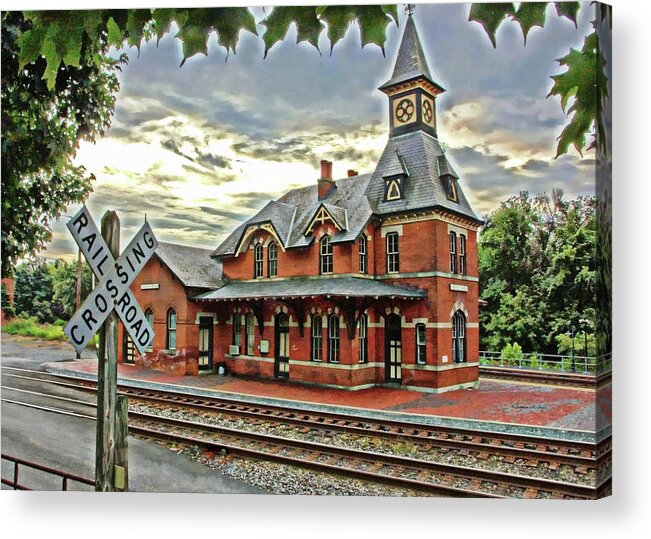Point Of Rocks Acrylic Print featuring the photograph Point of Rocks Train Station by Suzanne Stout