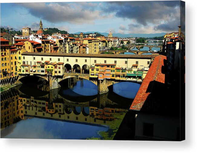 Ponte Vecchio Acrylic Print featuring the photograph Ponte Vecchio View by Harry Spitz
