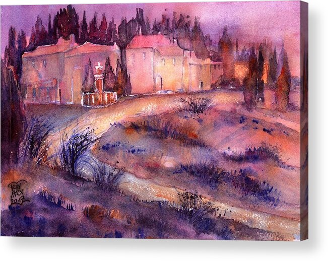 Provence Country Estate Acrylic Print featuring the painting Provence France Country Estate by Sabina Von Arx