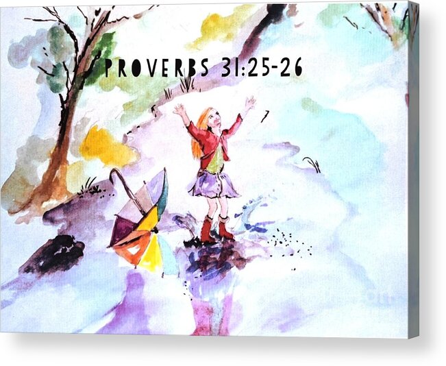 Girl Acrylic Print featuring the painting Proverbs by Amanda Dinan