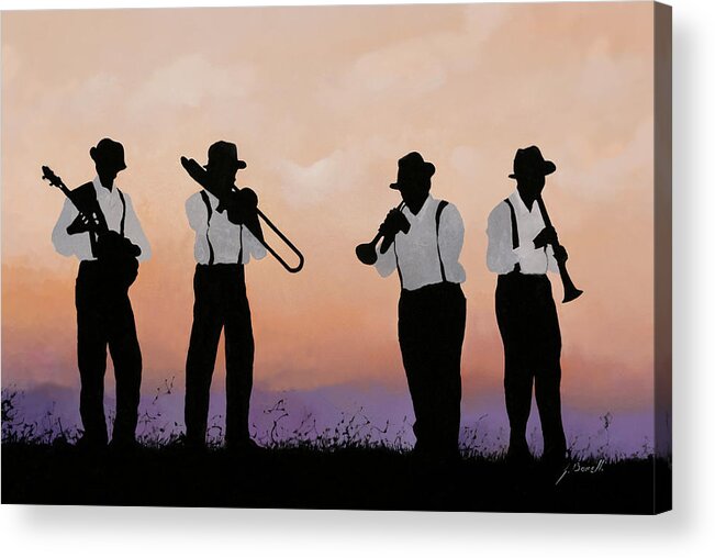 Music Acrylic Print featuring the painting Quattro by Guido Borelli