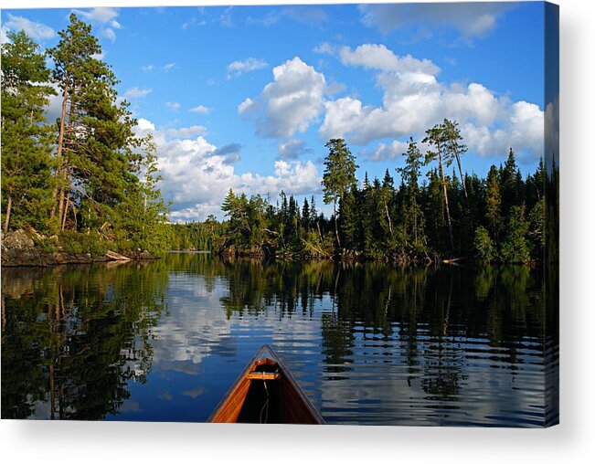 Minnesota Acrylic Print featuring the photograph Quiet Paddle by Larry Ricker