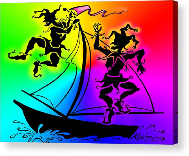 Rainbow Acrylic Print featuring the digital art Rainbow Celebration by Kevin Middleton