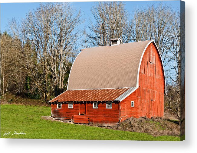 Architecture Acrylic Print featuring the photograph Red Barn by Jeff Goulden