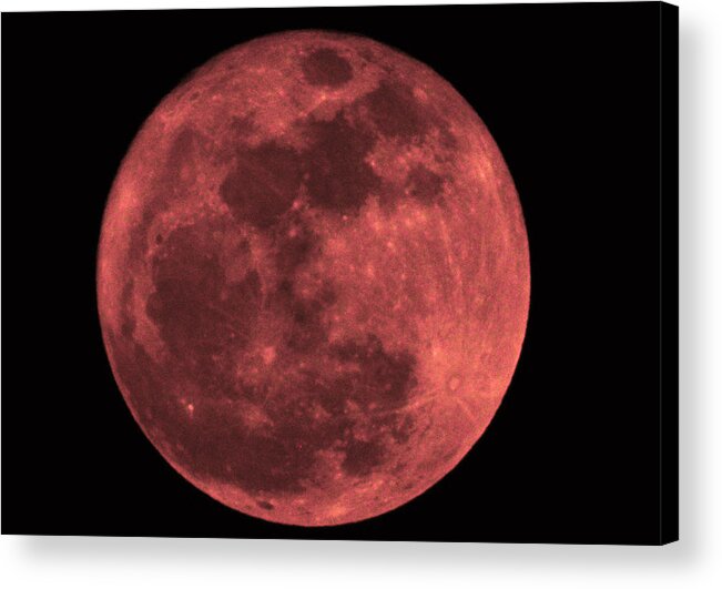 Moon Acrylic Print featuring the photograph Red Moon by Bill Cannon