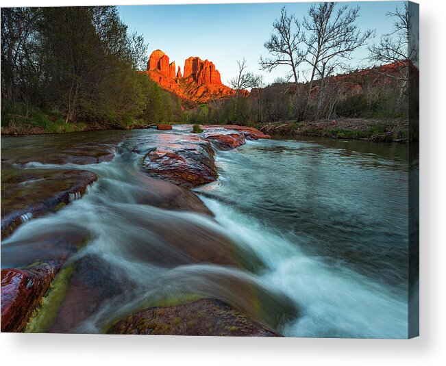 Sedona Acrylic Print featuring the photograph Red Rock Cascade by Darren White