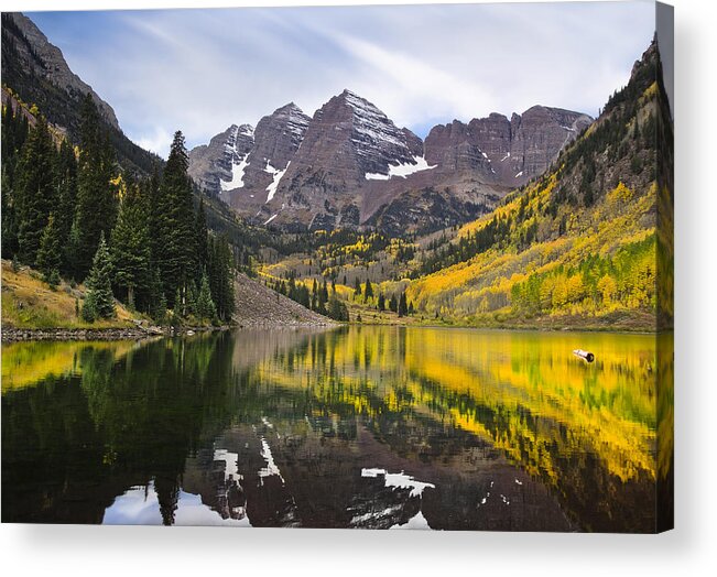 Landscape Acrylic Print featuring the photograph Reflections and Aspen Trees by Tim Reaves