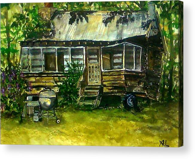 Missouri Acrylic Print featuring the painting Repose for a busted tire by Alexandria Weaselwise Busen