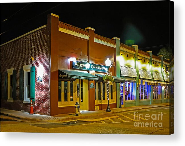Restaurant Acrylic Print featuring the photograph Restaurants at Night by Tom Claud