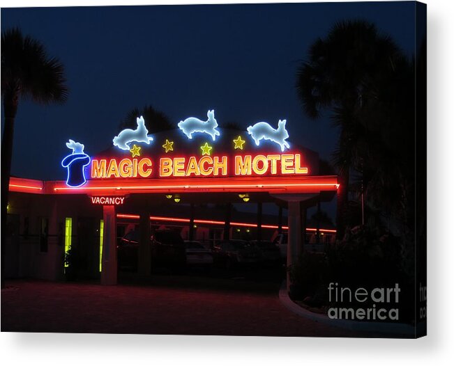 Retro Acrylic Print featuring the photograph Retro Motel by Tim Townsend