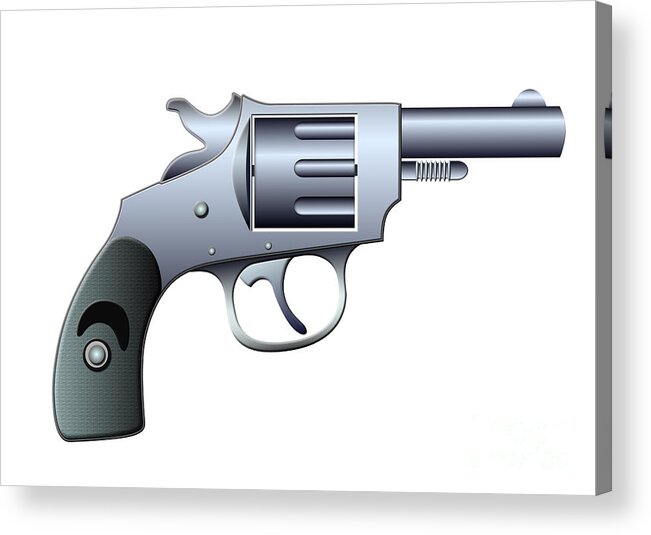 Colt Acrylic Print featuring the digital art Revolver by Michal Boubin