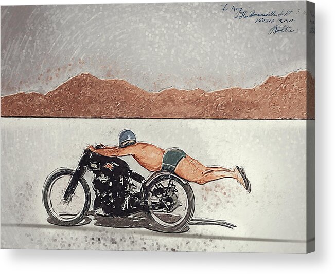 Motorcycle Acrylic Print featuring the digital art Roland Rollie Free by Yurdaer Bes