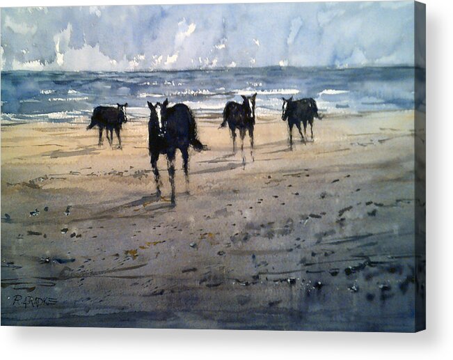 Horses Acrylic Print featuring the painting Running Free by Ryan Radke