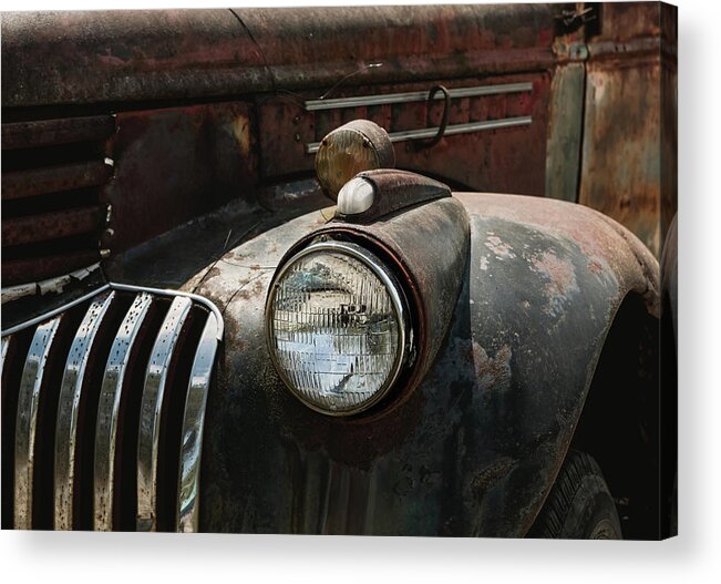Old Acrylic Print featuring the photograph Rusty Old Headlight by Kim Hojnacki