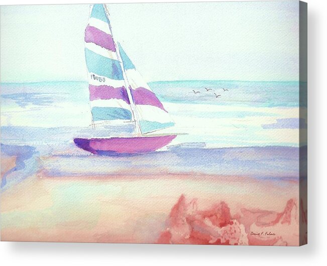 Sailboat Acrylic Print featuring the painting Sail Away by Denise F Fulmer