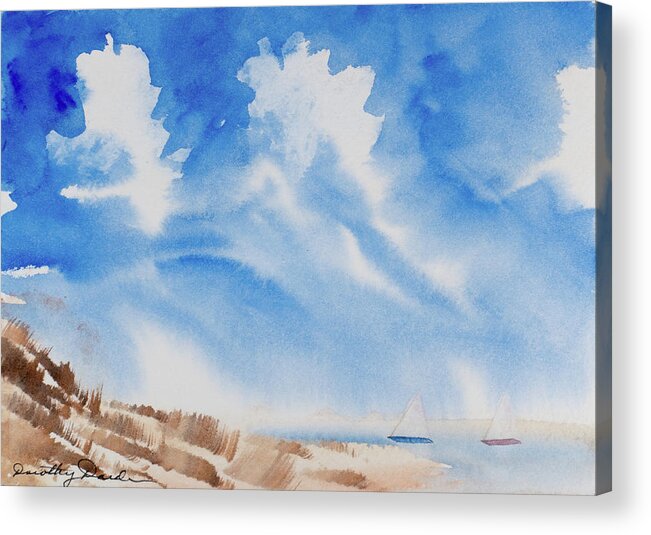 Afternoon Acrylic Print featuring the painting Fine Coastal Cruising by Dorothy Darden
