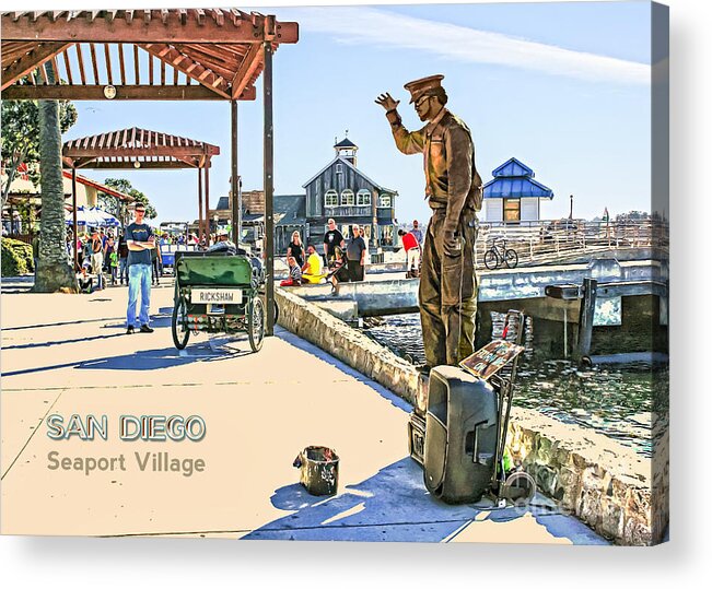 Seaport Village Acrylic Print featuring the photograph San Diego - Seaport Village Scene by Gabriele Pomykaj