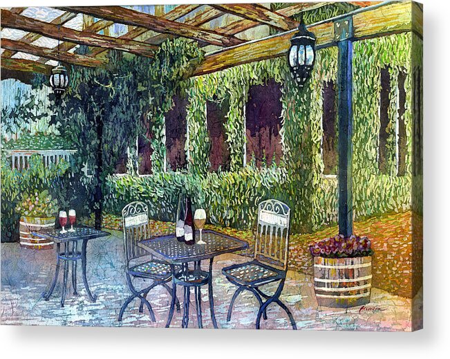 Wine Acrylic Print featuring the painting Shades of Van Gogh by Hailey E Herrera